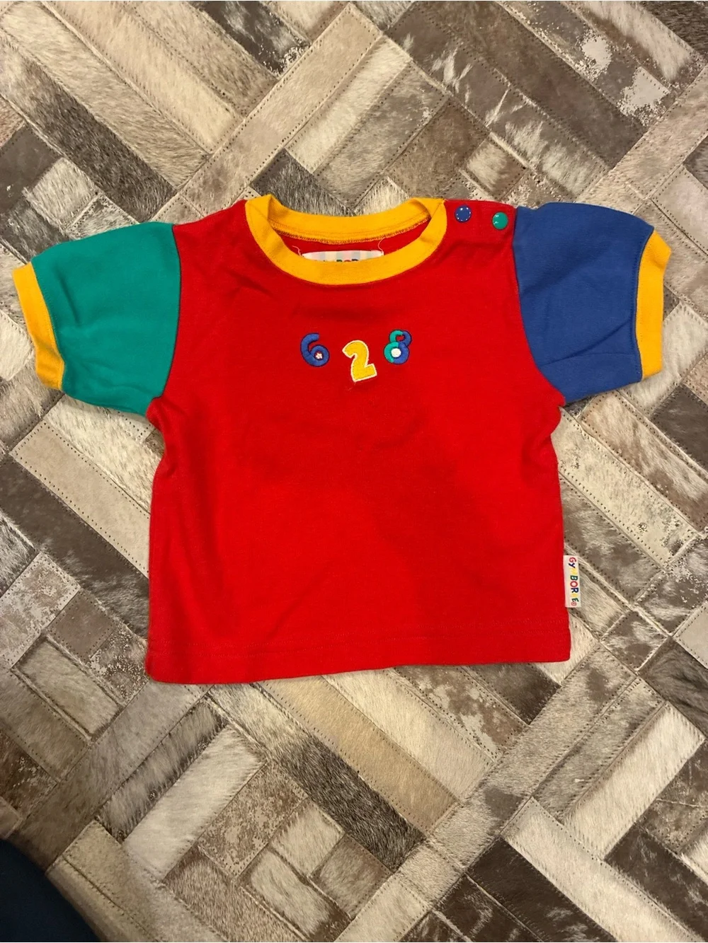 Gymboree Rainbow Tag Vintage Numbers/ 628 Tee infant